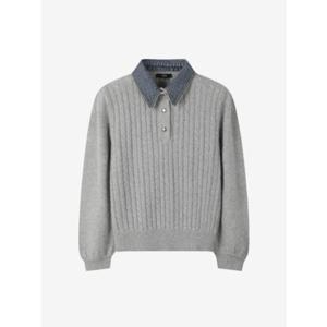 [ZOOC] 데님카라 디테쳐블 앙고라 풀오버 (Z254KSK036)