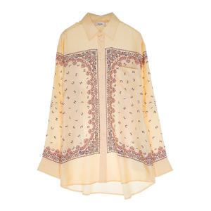 [엘러브] 새상품 셀린느 실크 트윌 오버사이즈 셔츠 34 옐로우/멀티컬러 6ET0130