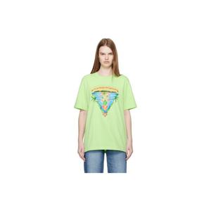 카사블랑카 티셔츠 그린 이노센스 트라이앵글 티셔츠 261195F110023