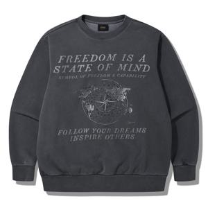 [지프]남여공용) 피그먼트 솔트 워싱 빈티지 맨투맨 티셔츠 JQ4TSU821