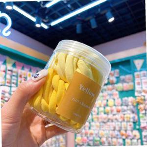 긴 머리 예쁜 고무줄 여자 단발 헤어 끈 50P 옐로우