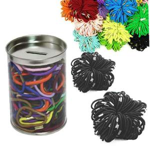 보급형 고무줄 헤어밴드 120P 깡통악세서리 머리끈