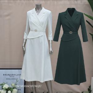 [미니멈]MD 테일러드 카라 A 라인 원피스 MD MYAAWO2330 M_CJ