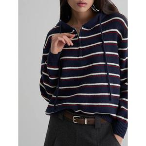 (356151SM6R) [에잇세컨즈] 스트라이프 반집업  네이비