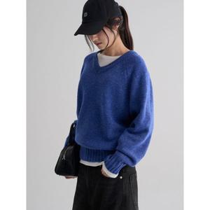 (356151SM7P) [에잇세컨즈] 컬러 포인트 브이넥  블루