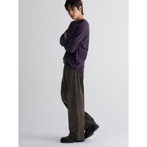 (456Z41SC2U) [에잇세컨즈] 가먼트다잉 스트라이트 티셔츠  퍼플