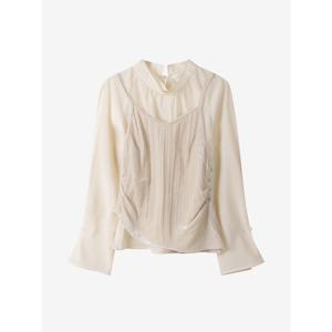 하이넥 블라우스 & 벨벳 뷔스티에 D254MSC048