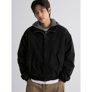 (456Z39SC15) [에잇세컨즈] 가먼트워싱 옥스포드 플리스 패딩 블루종  블랙