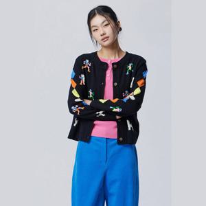 [베네통] 인타샤 패턴 울 니트 가디건 BAKC91611