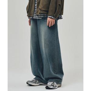 [리플라이퍼키]LA8614 어메이즈 플로우 와이드 데님 (MESSY BLUE