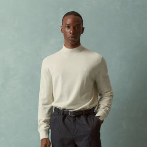 [브룩스브라더스] 울캐시미어 솔리드 하프넥 스웨터 (아이보리) (BBWUMBF404)