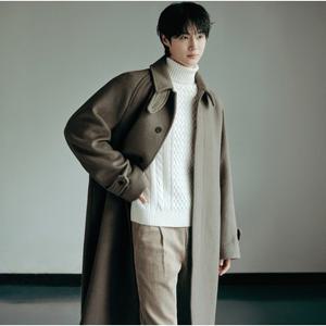 [백화점][지오다노] 남성 울 캐시미어 오버핏 롱 발마칸 코트 075923