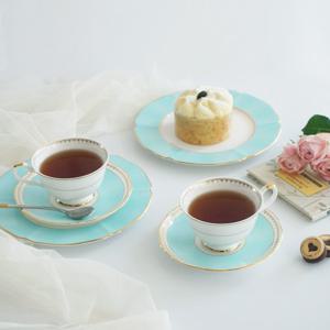 [한국도자기]본차이나 로얄패일블루 티타임세트 6p (커피잔 2인+접시2p) 로얄페일블루