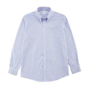 BB_슬림핏 논아이론 폴로버튼다운 핀포인트 체크 드레스셔츠 (블루) (BBTSMF0885MES)