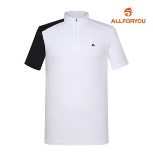 [올포유] 남성 배색 반집업 티셔츠 AMTYL5167-100