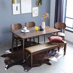 베스트리빙 캔버라 버터 6인(1500) 원목 카페 인테리어 식탁세트/가죽벤치형