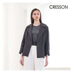 [크레송]크레송 차콜그레이 프렌치 린넨 블렌디드 자켓 C241B101