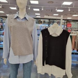 라티움(Destijl) HC34 봄,가을 루즈핏 블라우스 셔츠조끼셋트 D2513se01