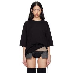 25 FW 릭오웬스 여성 블랙 할리우드 월러스 티셔츠 251126F110003