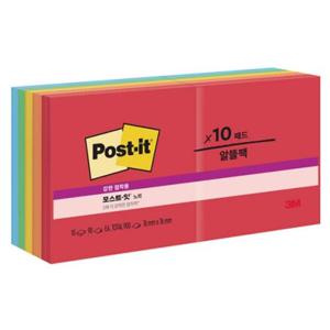 3M)포스트-잇 강한점착용 노트 멀티팩(654-10 플레이풀프라이머리즈) 포스트잇 오피스메모지 사무실메모지