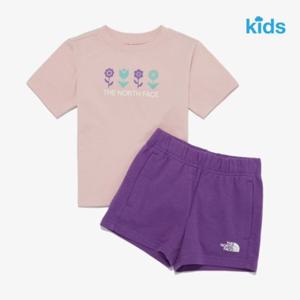 노스페이스키즈 셋업 NT7UR41T 핑크 코튼 썸머 세트