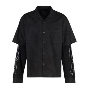 지방시 그래픽 디자인 프론트 포켓 코튼 셔츠 BM60ZL1YEM 001