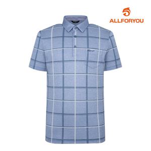 [올포유] 남성 체크 프린트 카라 반팔 티셔츠 AGTYM3321-906