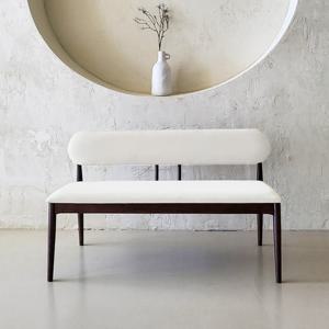 스코나 마르시 실리콘레더 원목 2인 벤치 의자