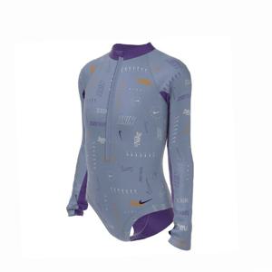 [나이키 스윔]아동래쉬가드 여아동 하프집업 멀티로고 롱슬리브 일체형NESSD736-451