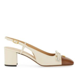 발렌티노 투톤 블록 힐 태슬 디테일 슬링백 펌프스 7W2S0MH9DDT