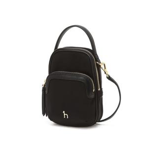 [헤지스]블랙 나일론 더블지퍼 큐빅장식 크로스미니백 HIWA5F430BK