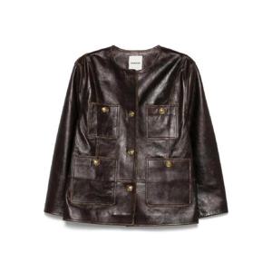 산드로 레더 재킷 SFPBL01204