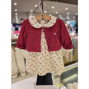 [블루독베이비] 25 FW(BE)어텀 플라워 세트형 원피스(45A1340001)신생아 백일 돌 선물 여아 조카 출산 아가