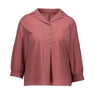 [벨리시앙]버튼 포인트 7부 카라 블라우스 BL4212