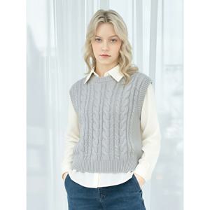 [레코브](레코브) 울혼방꽈배기 니트 베스트(LC31CXKV907X)