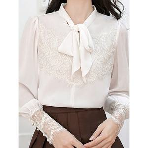 [예쎄][예쎄] 금사 레이스 리본타이 블라우스 (S5SBL063A)