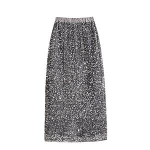 [예쎄][예쎄] 스팽글장식 벨벳 밴딩 롱스커트 (S5SSK001A)