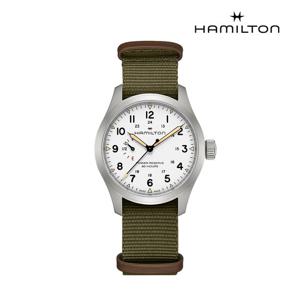 [해밀턴][공식] 해밀턴 카키 필드 파워리저브 화이트 다이얼 나토스트랩 H69509910