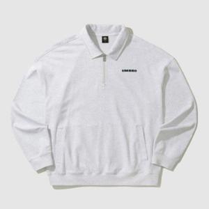 엄브로긴팔티 TQT UP323CFS93-WMG 에센셜 카라 하프집업 맨투맨 WHITE MELANGE