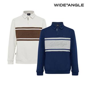 [와이드앵글] WMU25272 남성 CO 루즈핏 보더라인 폴로 티셔츠
