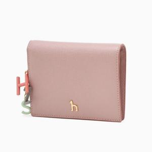 [헤지스ACC] 핑크 참장식 소가죽 반지갑 HIWA5F623P2