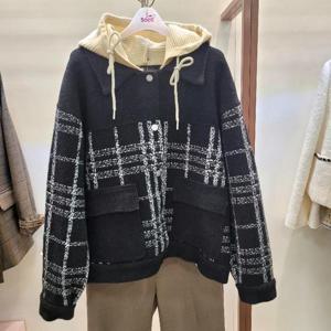 수스 HC07 체크니트후드자켓 S264BJKA52