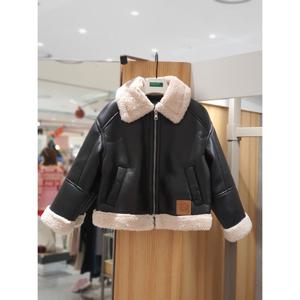 베네통키즈6무스탕 집업 자켓 QACT01561 24W