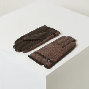 [닥스핸드백] 브라운 헤링본 패턴 울 스마트폰터치 장갑DCGV5F565W2