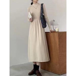 [예쎄](예쎄)   소프트 반목 골지 니트 롱원피스 (S4WOP028A)