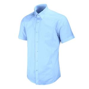 반팔슬림)블루 솔리드 셔츠_MS214