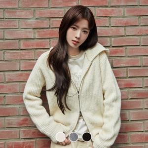 [지오다노]여성 울 블렌드 2way 후드 집업 니트 가디건 355924/05355924