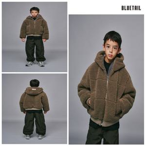 [블루테일]AZI1JP01BN 브라운 퀼팅 보아털 후드점퍼