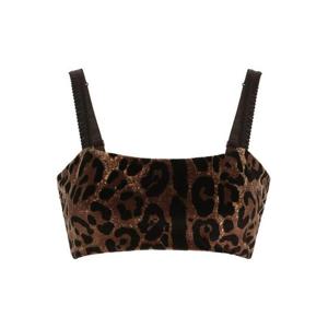 25 FW 돌체앤가바나 레오파드 프린트 민소매 크롭 탑 F759UTFJ7D5 TP432175237