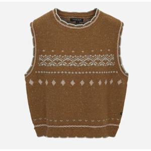 [써스데이아일랜드]배색 자카드 니트 베스트 T258MVT232W